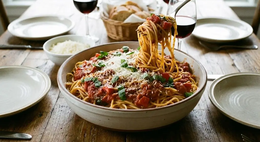 Spaghetti with Marinara Sauce (Serves 4 - 6)